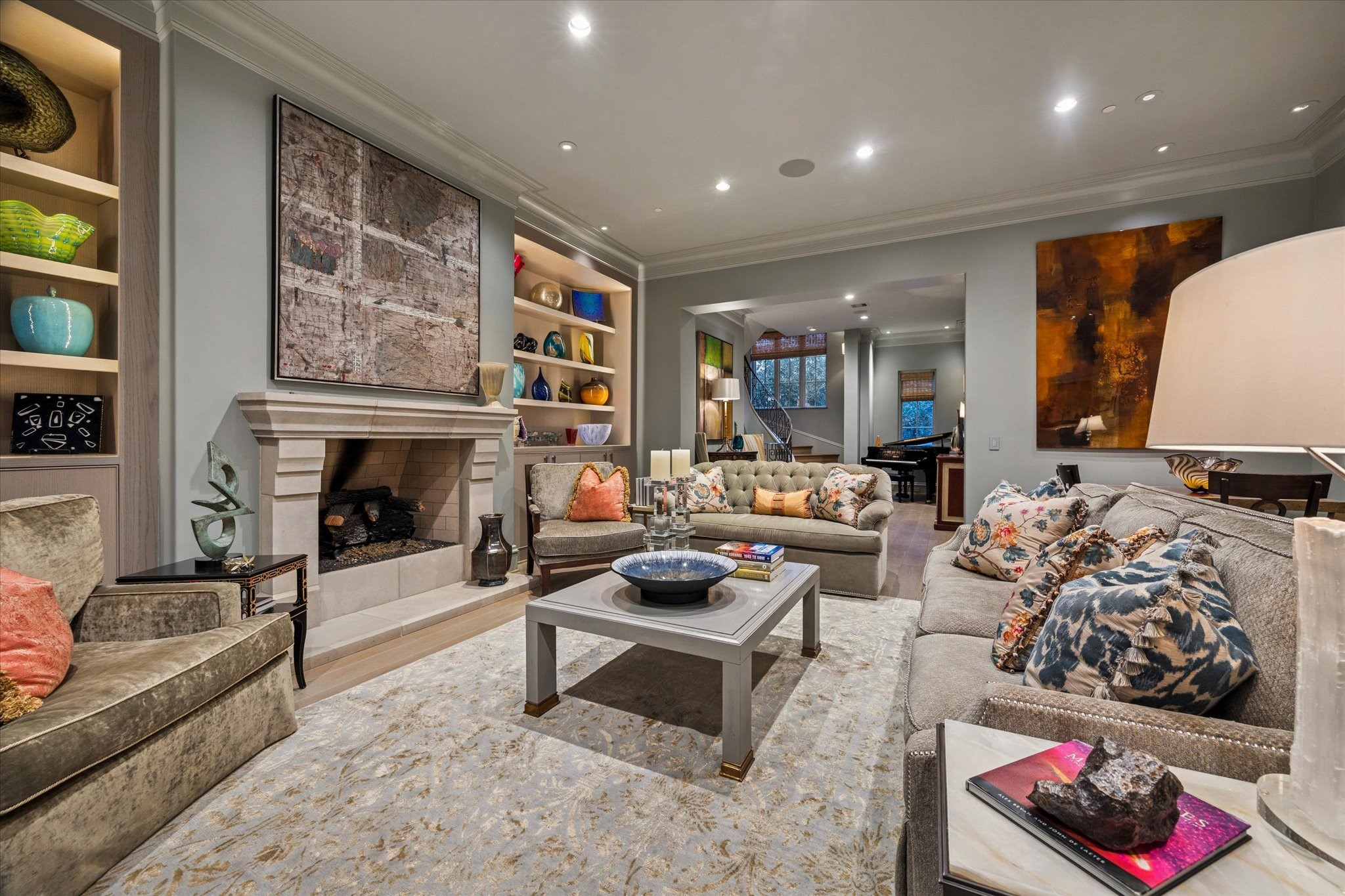 1225 Place Royale Way Houston, TX 77056 - Photo 15 of 45 a living room with furniture and a fireplace