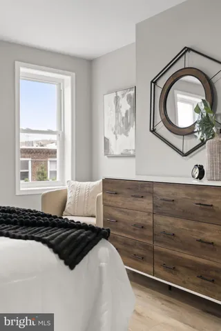 a view of a room that has a window in it