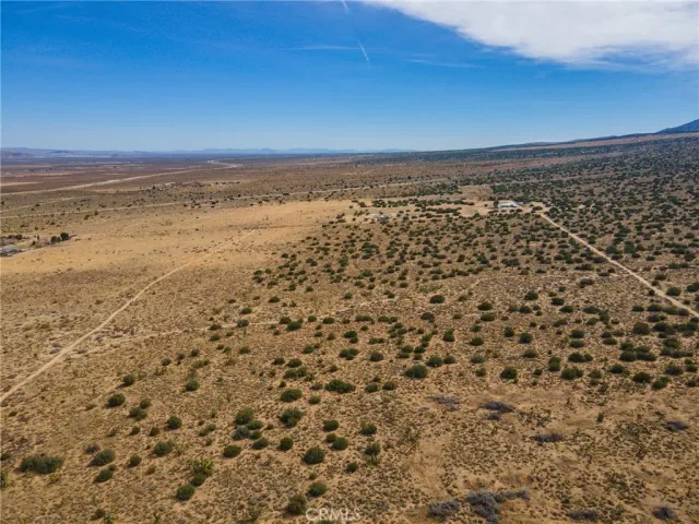 a view of a field with a mountain in the background