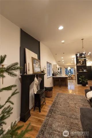 a spacious bedroom with a bed and a couch