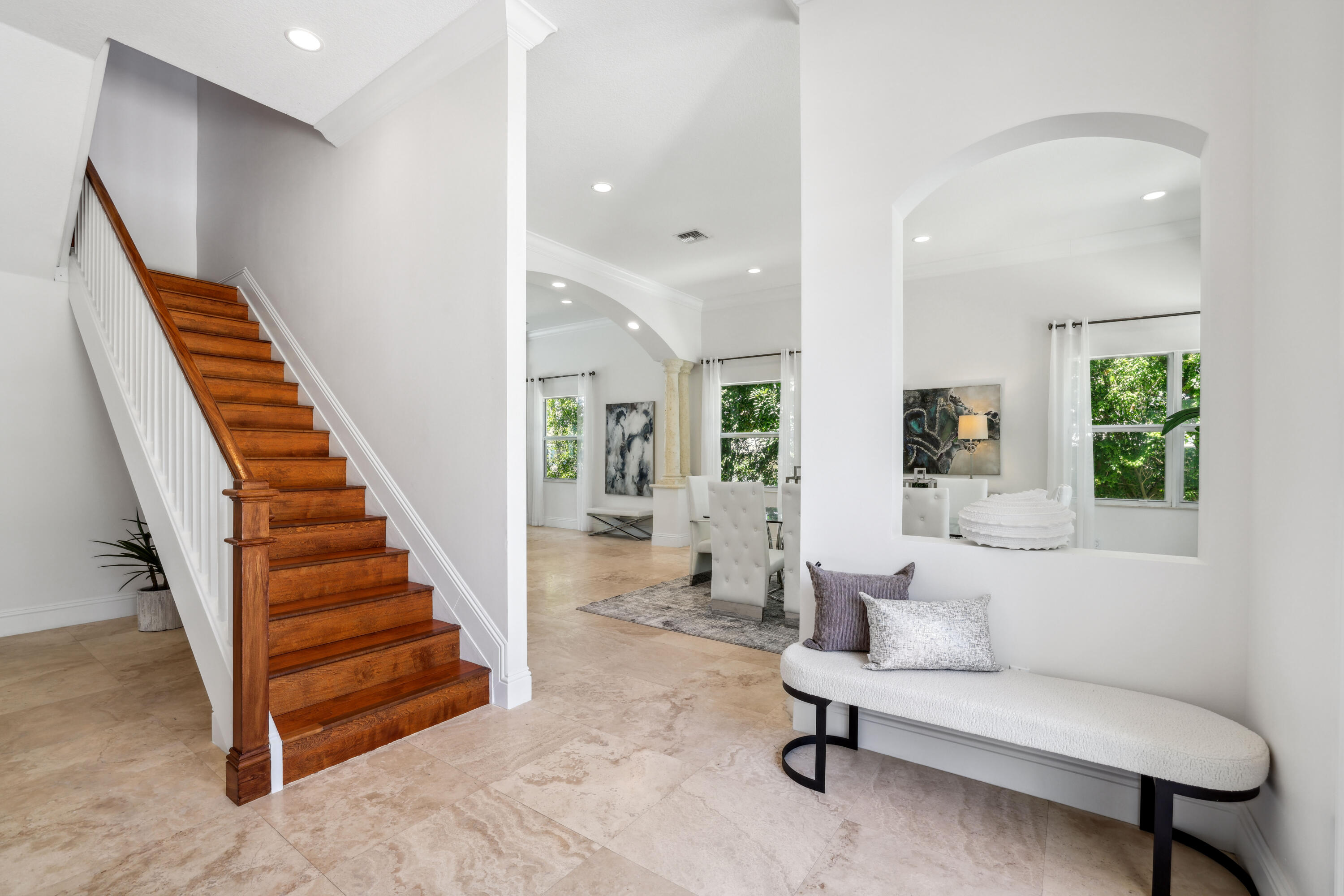 1030 Rhodes Villa Avenue Delray Beach, FL 33483 - Photo 5 of 76 a living room with furniture and a stairs