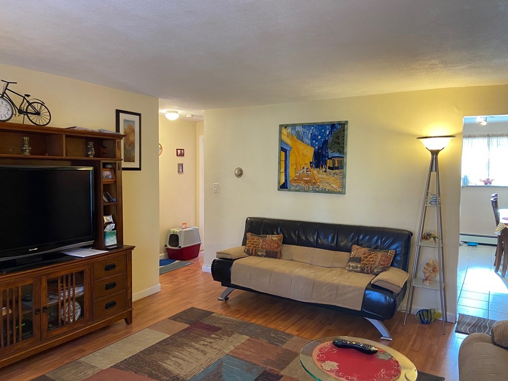 14 Bryon Road, Unit 3 Boston, MA 02467 - Photo 5 of 9 a living room with furniture and a flat screen tv