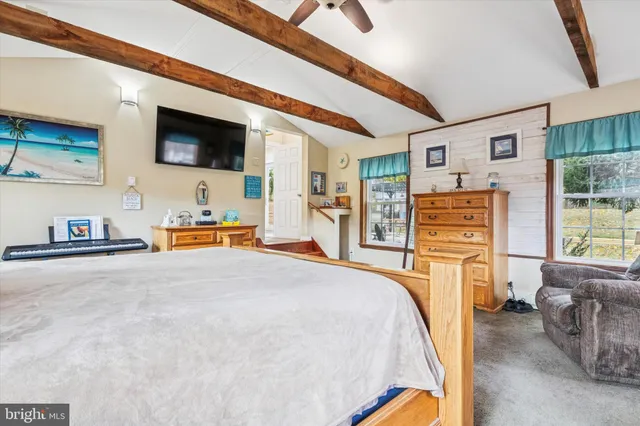 a bed room with a bed and a television