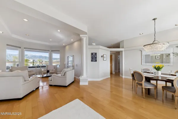 a view of a living room filled with furniture