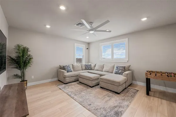 a bedroom with a bed and a closet