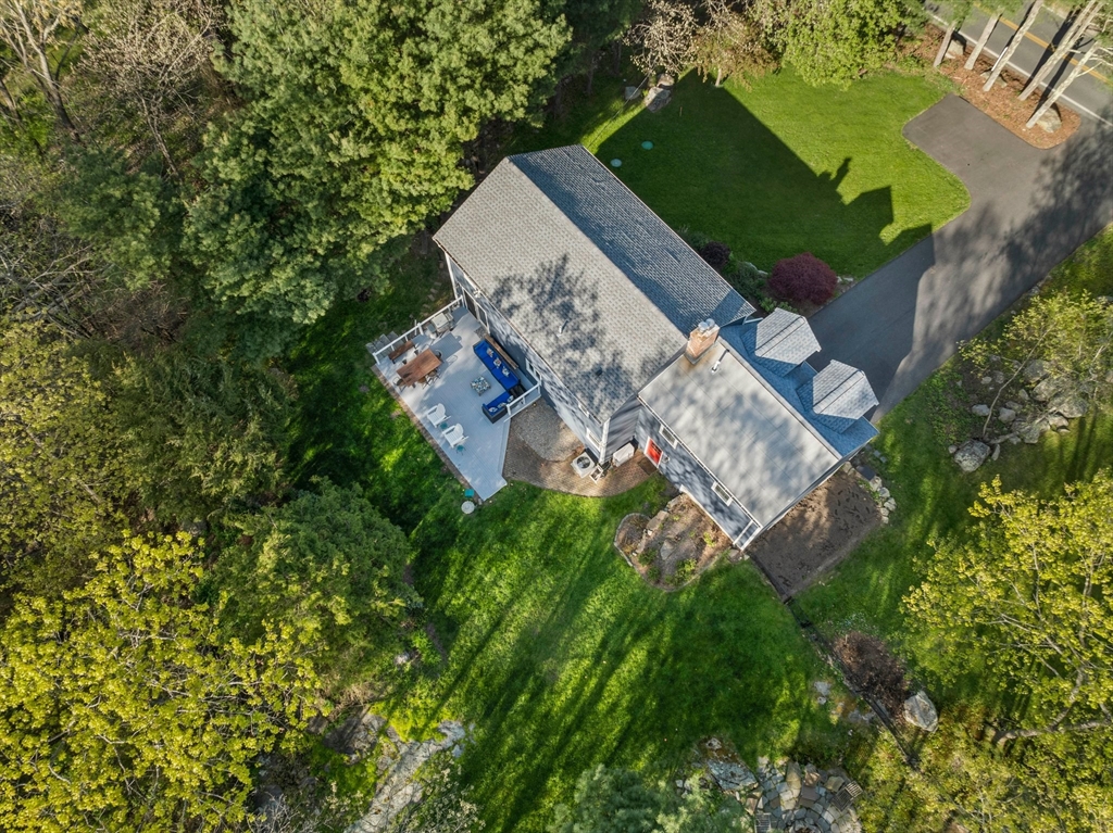 1563 Bay Road Sharon, MA 02067 - Photo 39 of 41 an aerial view of a house with a yard and lake view