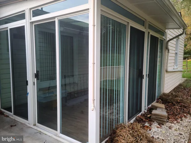 a view of a bench in a garden