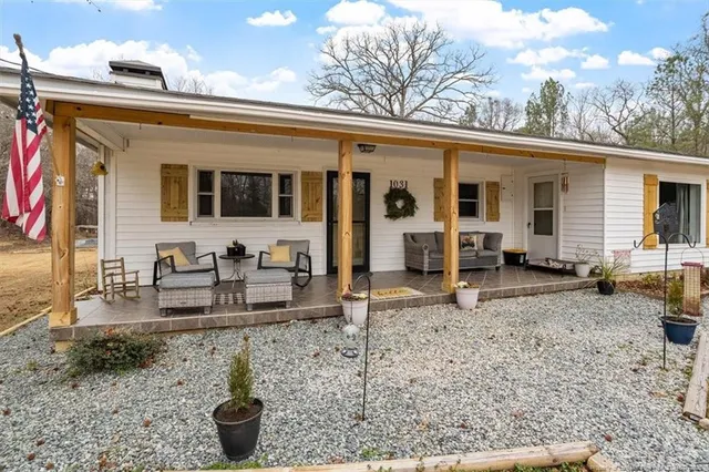 a view of a house with patio
