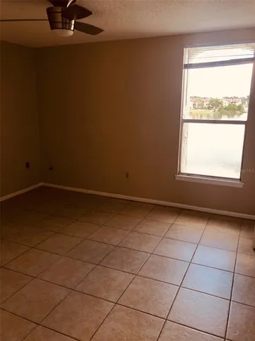 a view of a room with a window