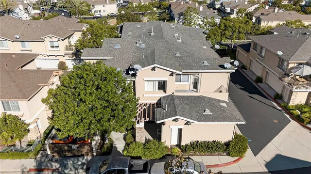 an aerial view of a house