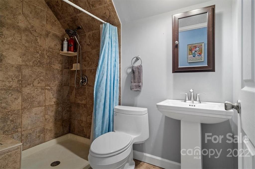 1574 Dirt Road Lancaster, SC 29720 - Photo 16 of 36 a bathroom with a sink mirror toilet and shower