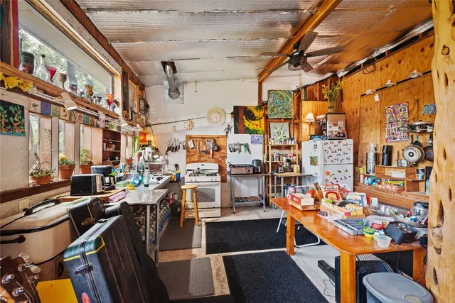 a view of a chairs in a room
