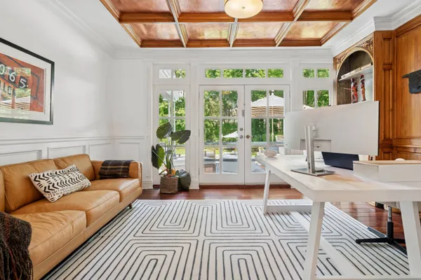 a living room with furniture