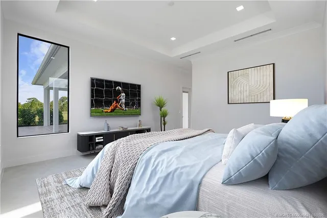 an empty room with windows