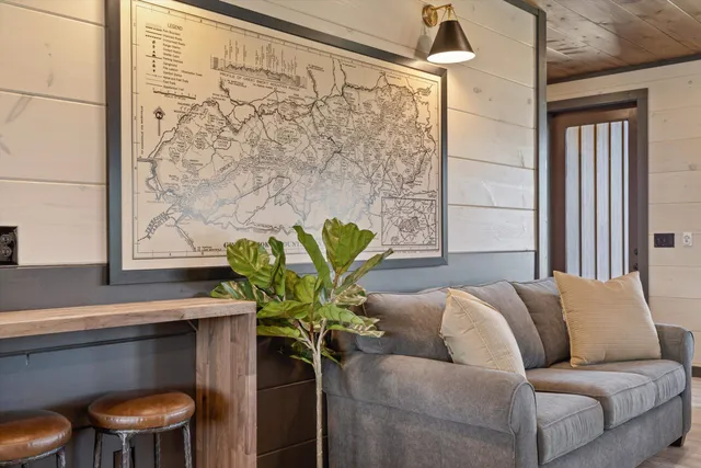 a living room with furniture