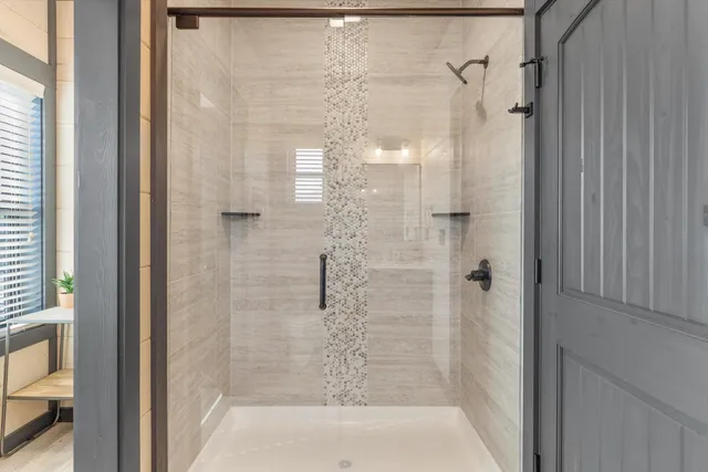 a bathroom with a shower