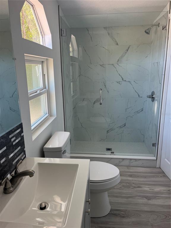 17300 Shady Hills Road Spring Hill, FL 34610 - Photo 16 of 17 a bathroom with a toilet sink and shower