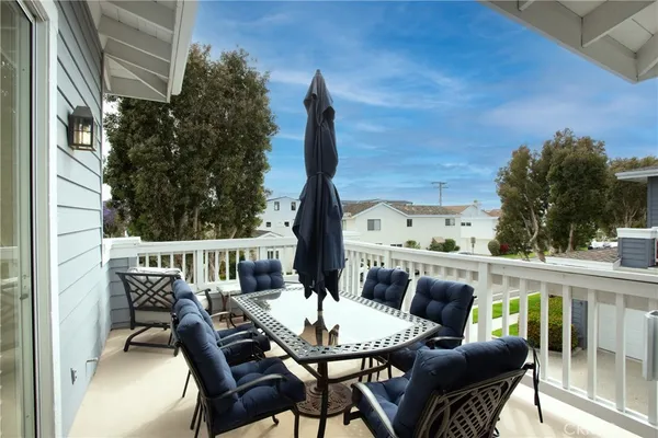 a view of balcony with furniture and outdoor space
