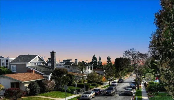 a city view with tall buildings
