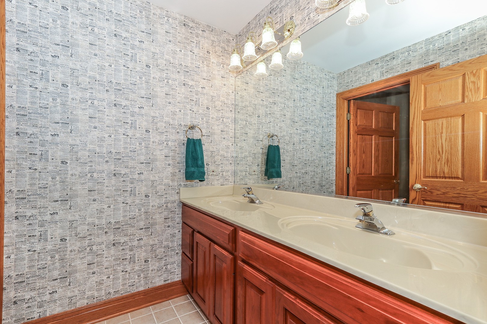 752 Saddle Ridge Crystal Lake, IL 60012 - Photo 33 of 49 a bathroom with a sink and a mirror