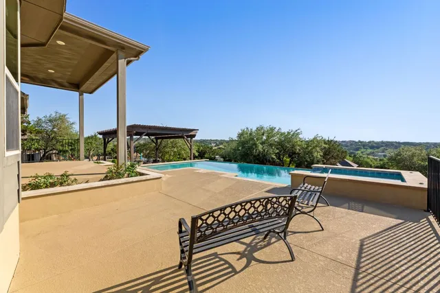 a outdoor view with a sitting space