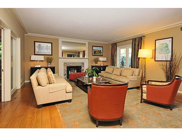259 Bridge Road Hillsborough, CA 94010 - Photo 4 of 23 a living room with furniture and a flat screen tv