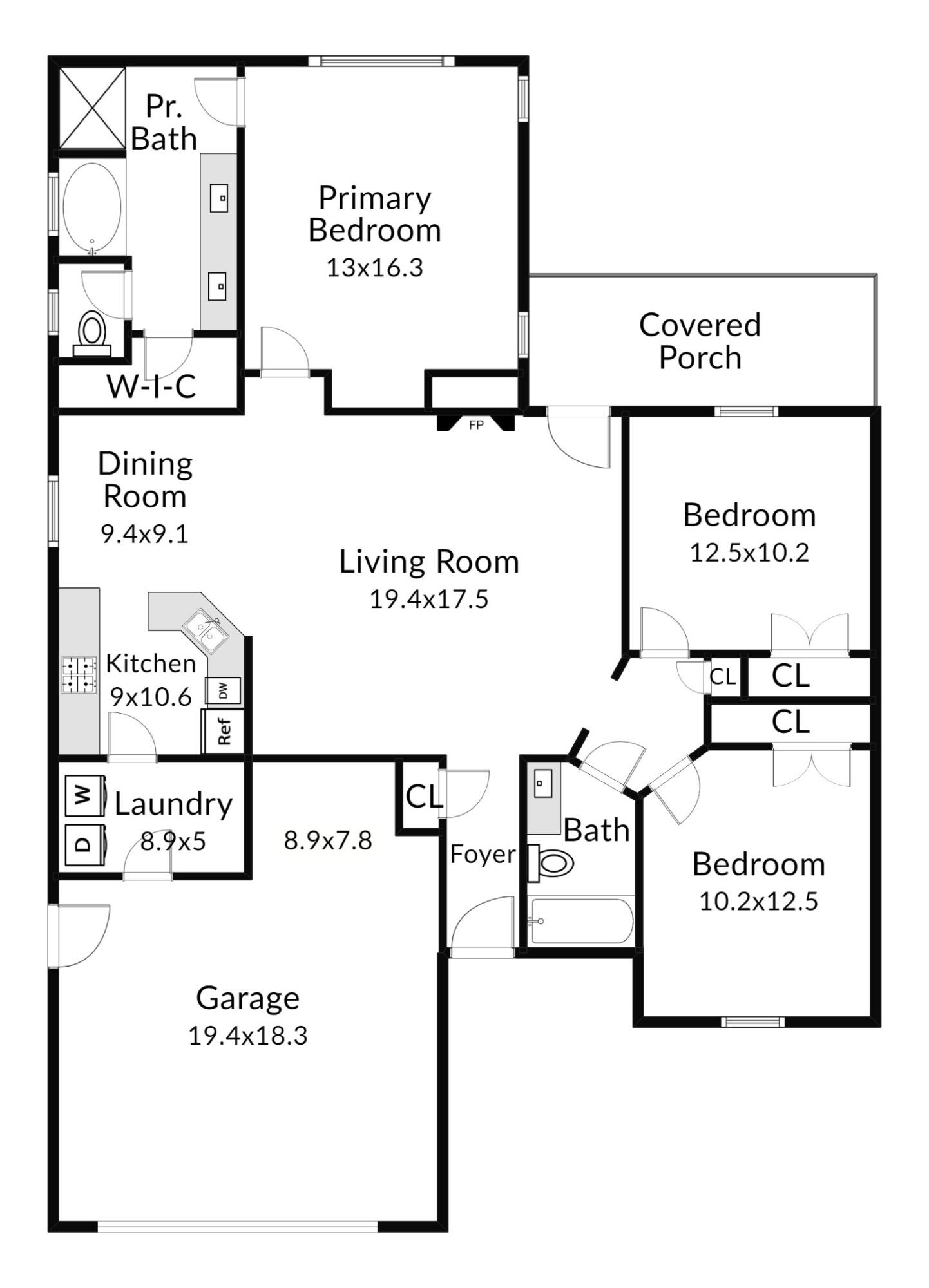 7692 Eagle Lake Road North Charleston, SC 29418 - Photo 31 of 31 Floorplan with Room Dimensions