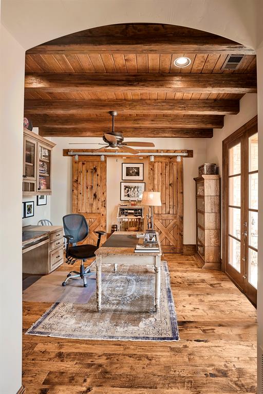 4951 Bridle Bit Road Flower Mound, TX 75022 - Photo 4 of 33 Office has beamed ceiling and french doors