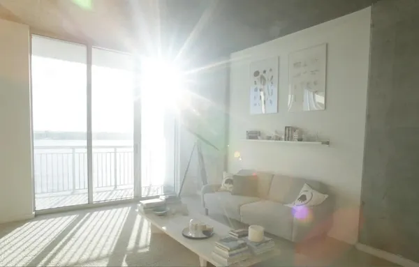 a living room with furniture and a couch