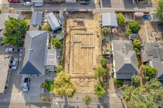 a aerial view of multiple house