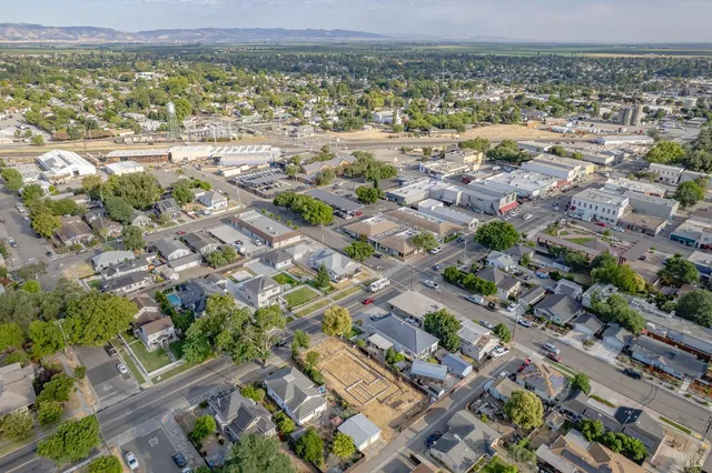 an aerial view of a city