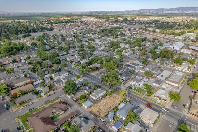 an aerial view of a city
