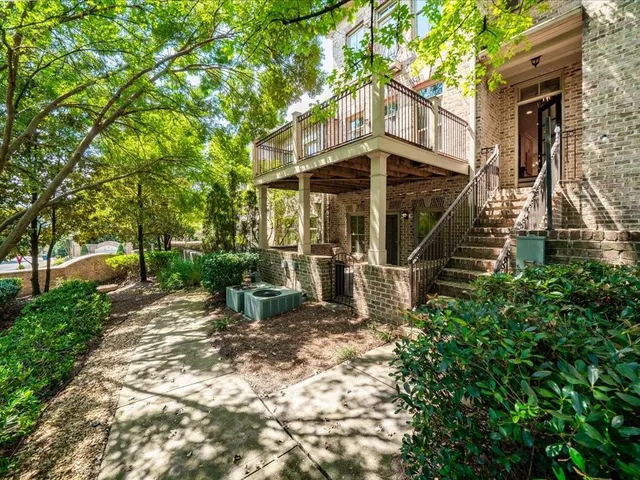 a view of wooden balcony