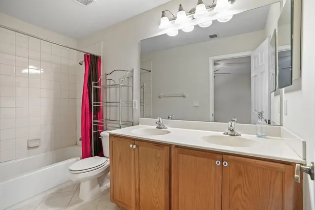a bathroom with a sink vanity mirror and toilet