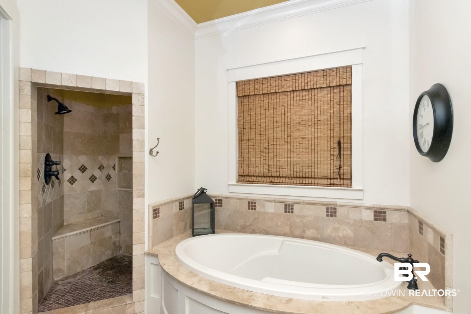 8868 Dawes Lake Road South Mobile, AL 36619 - Photo 20 of 35 Bathroom featuring ornamental molding and shower with separate bathtub