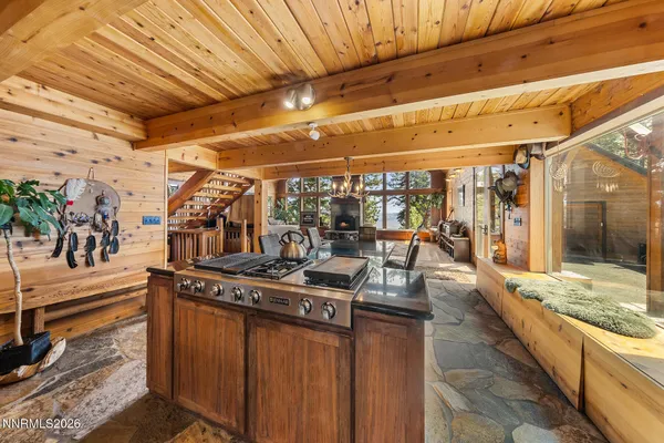a kitchen with lots of counter top space