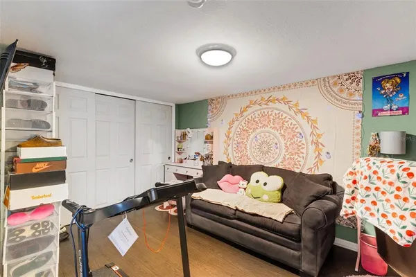 a living room with furniture and a couch