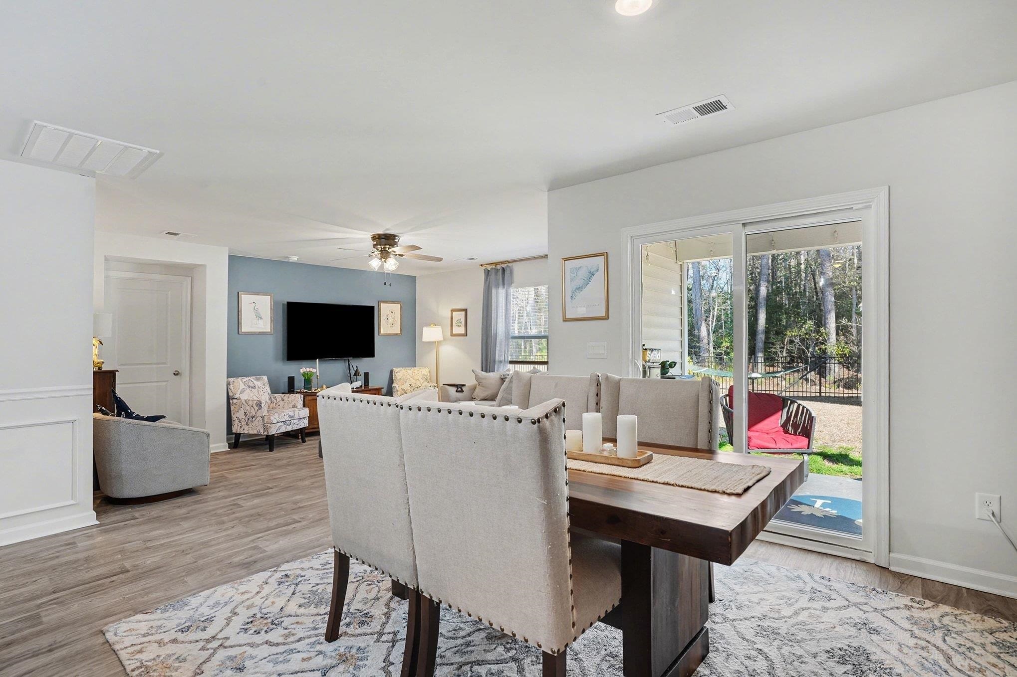 172 Seasons Trace Loop Longs, SC 29568 - Photo 10 of 37 Dining space featuring light wood finished floors, recessed lighting, and a ceiling fan
