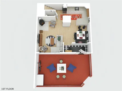 view of living room with furniture and white floor