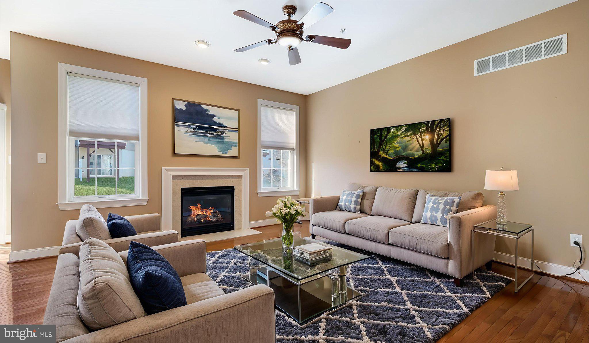2372 Dorchester Street West, Unit W Furlong, PA 18925 - Photo 12 of 41 a living room with furniture and a fireplace