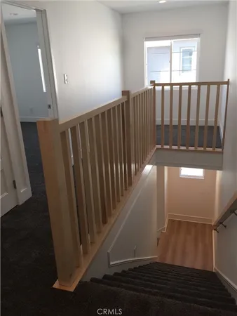 an empty room with a door