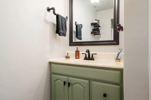 a living room with furniture and a couch