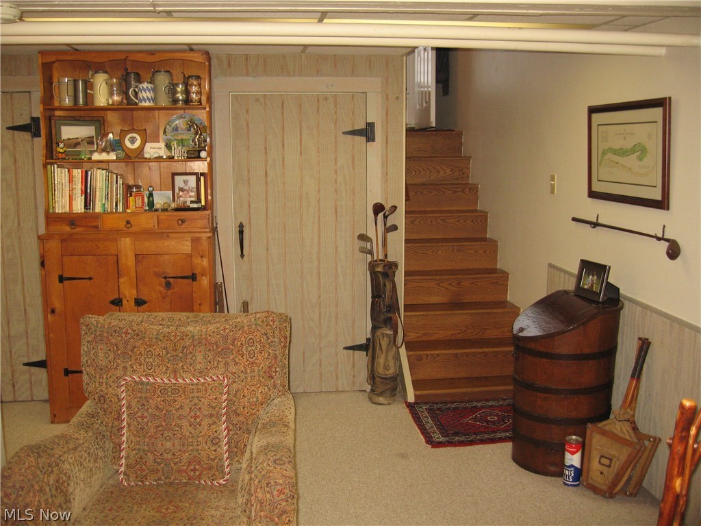 739 Ecton Road Akron, OH 44303 - Photo 29 of 34 ENTRY TO BASEMENT REC RM - LAUNDRY AND ADDL STORAGE RM ADJACENT