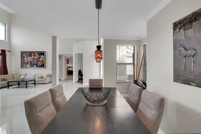 a view of a lake with a city in the background