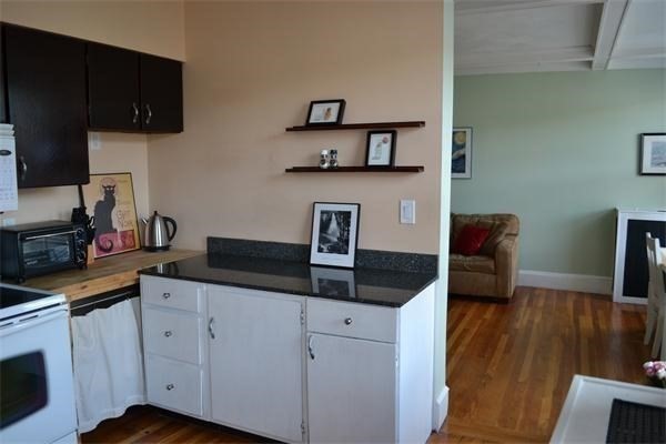 110 Lanark Road, Unit 5 Boston, MA 02135 - Photo 10 of 17 a kitchen with stainless steel appliances white cabinets and a sink