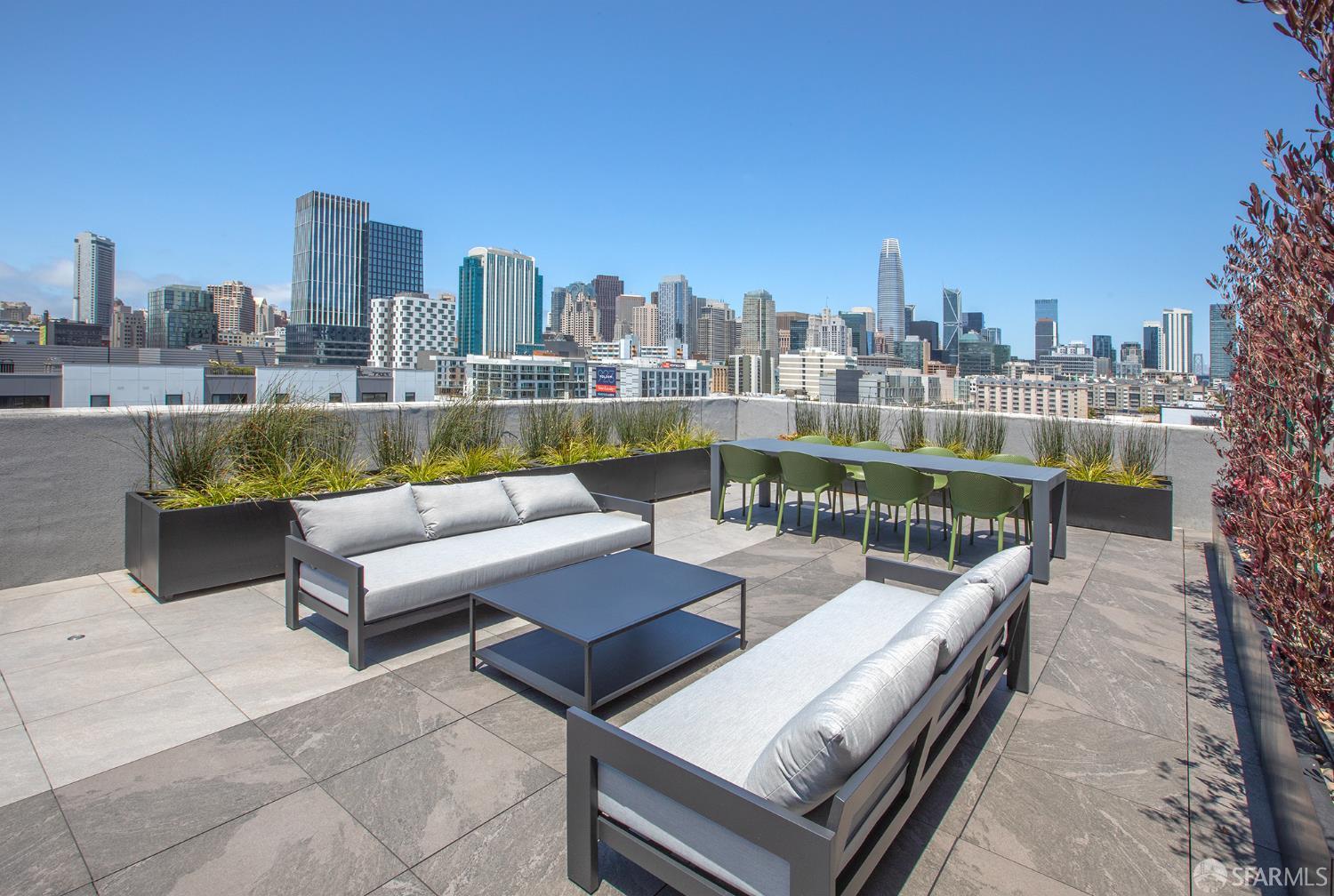 988 Harrison Street, Unit HL4 San Francisco, CA 94107 - Photo 10 of 10 a view of a roof deck with couches and potted plants