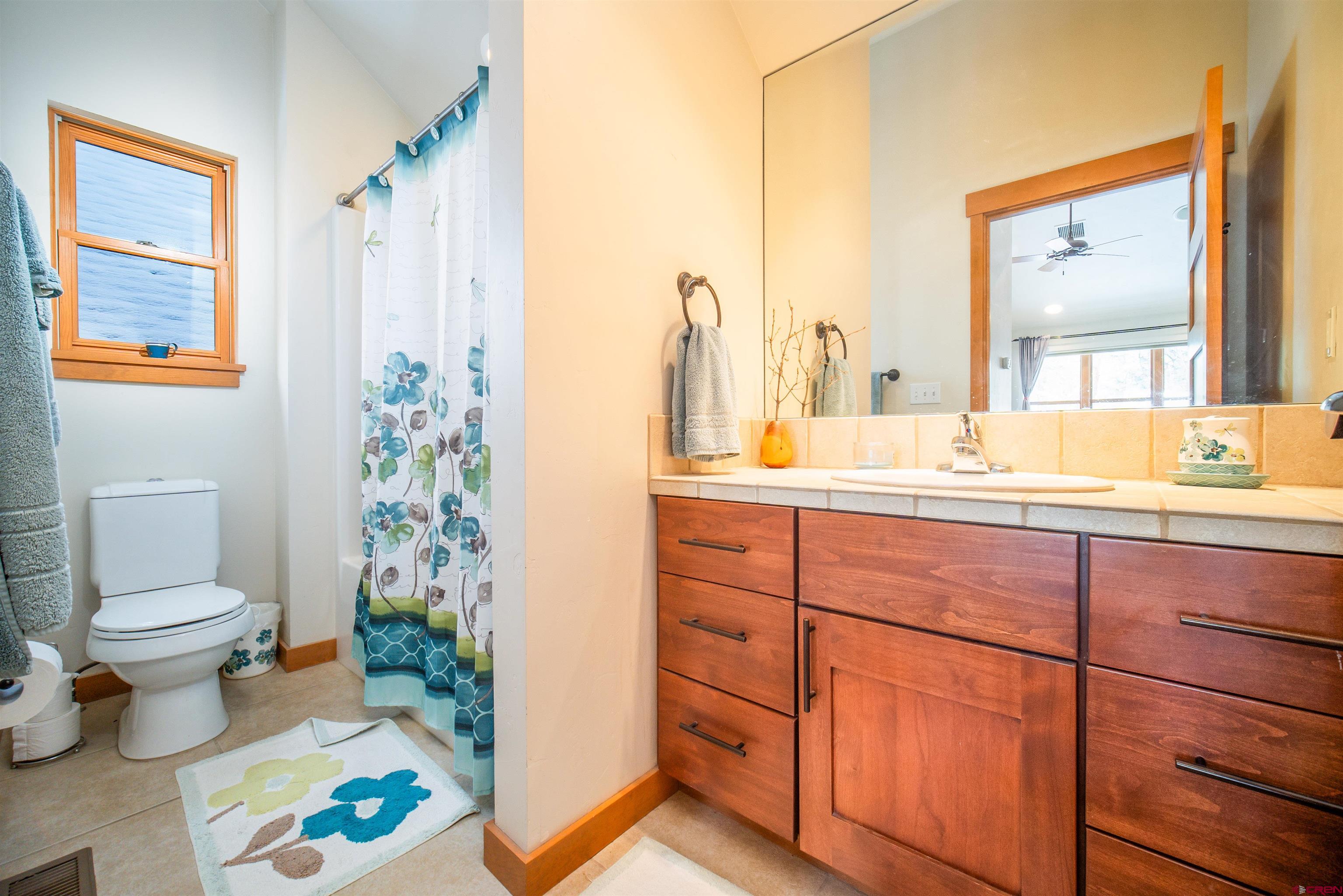 25 Red Table Court Durango, CO 81301 - Photo 21 of 34 a bathroom with a sink a toilet and a mirror