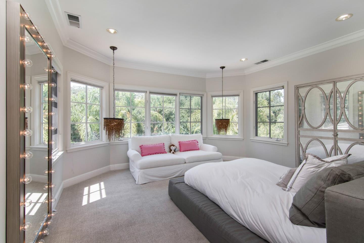 37 Valley Road Atherton, CA 94027 - Photo 17 of 28 a bedroom with a large bed and a large window