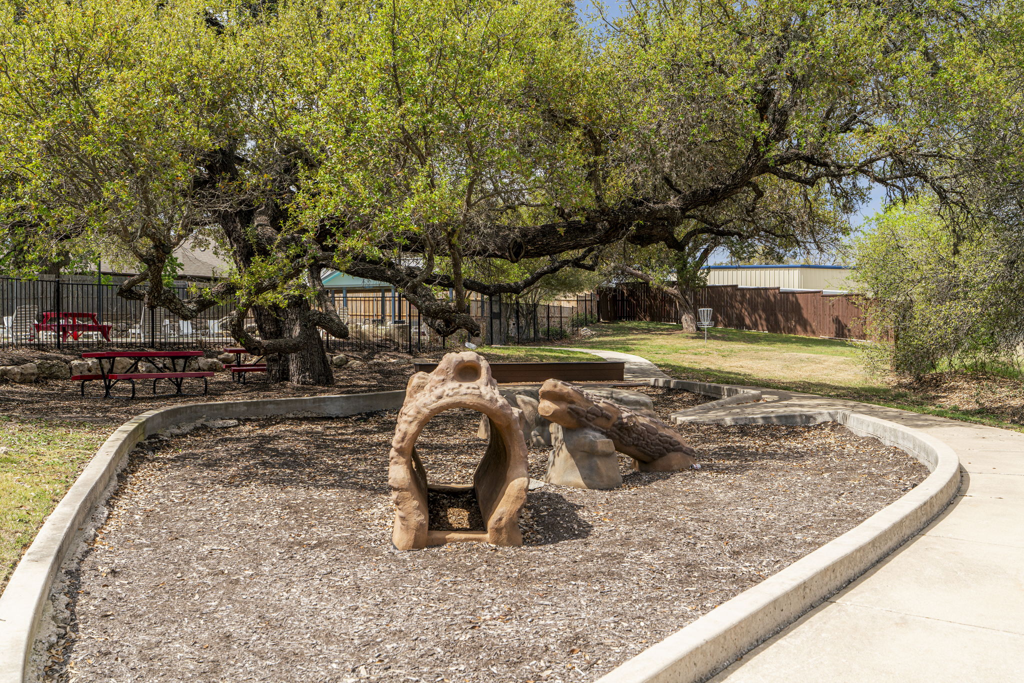 2009 Kates Cove Manchaca, TX 78652 - Photo 23 of 25 a view of a backyard with lawn chairs and a fire pit