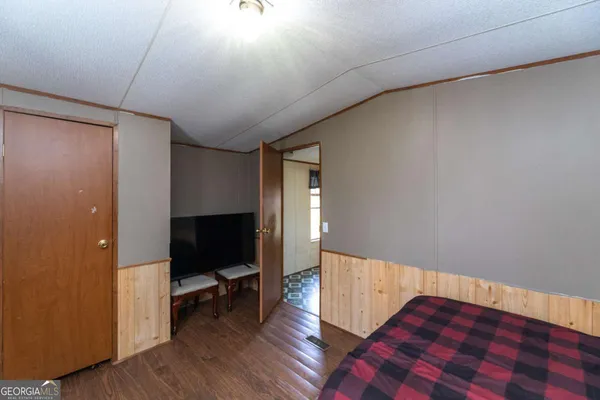 a large room with a large window